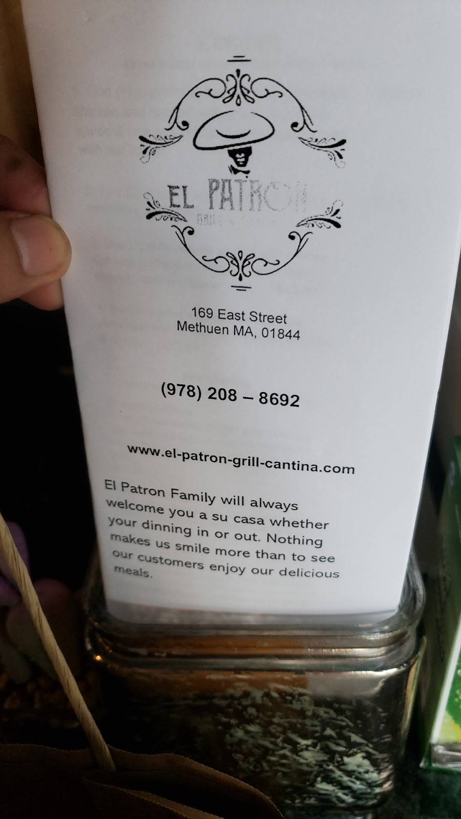 El Patron Grill and Cantina | restaurant | 169 East St, Methuen, MA 01844, USA | 9782088692 OR +1 978-208-8692
