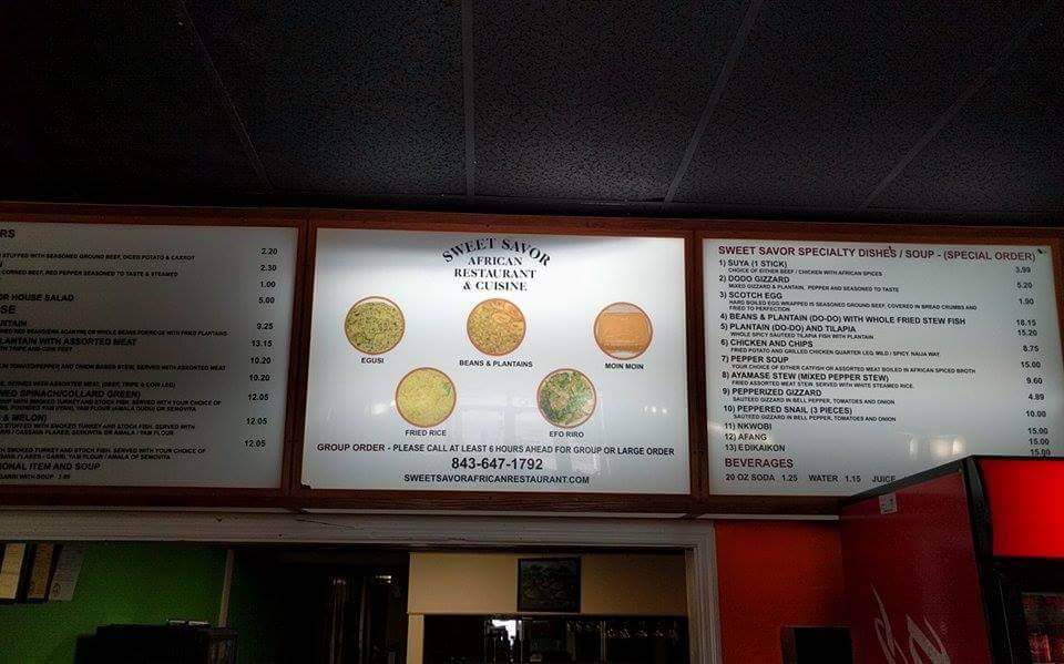 Sweet Savor African Restaurant | restaurant | 5060 Dorchester Rd #280, North Charleston, SC 29418, USA | 8436471792 OR +1 843-647-1792