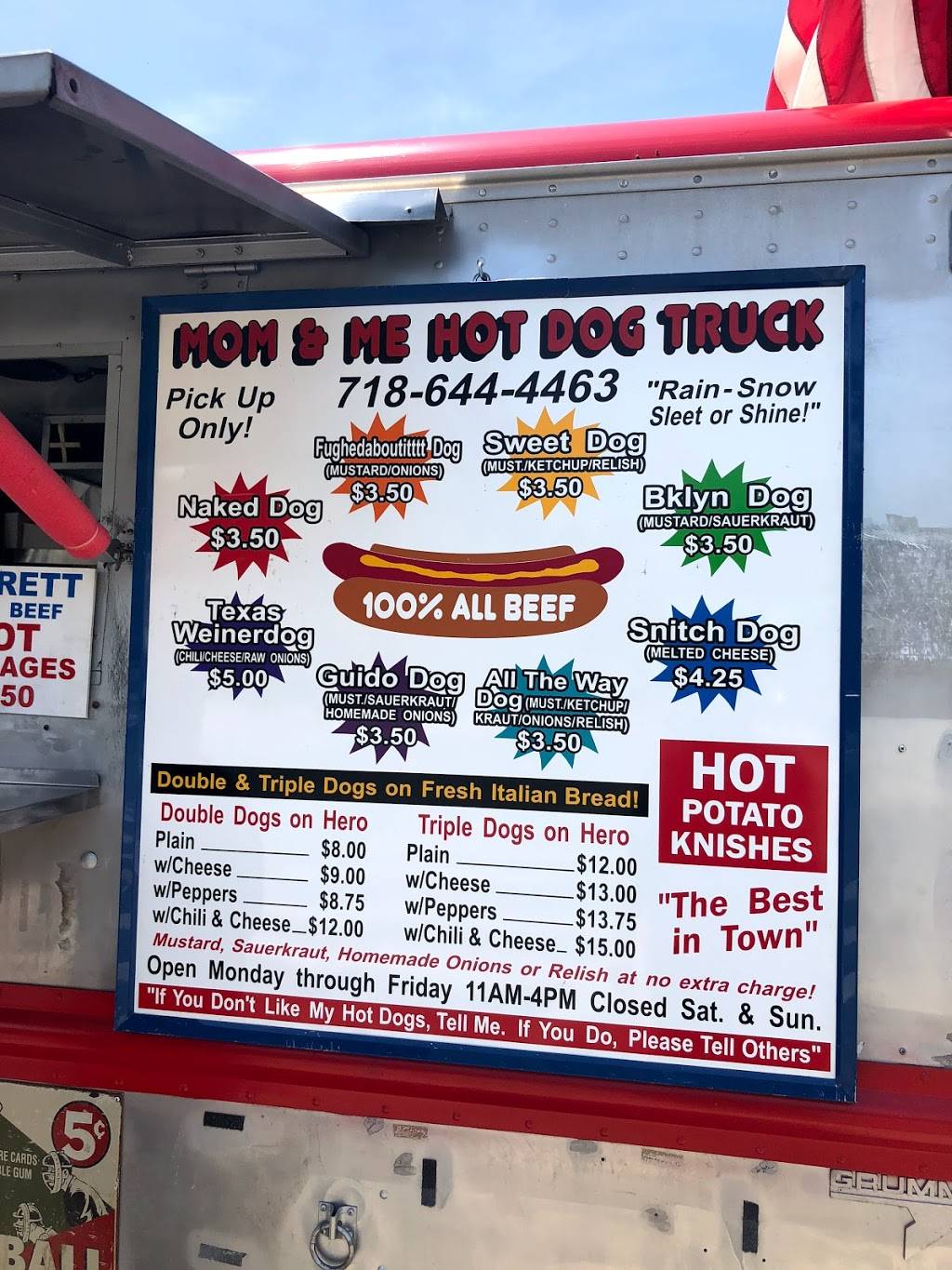 Mom & Me Hot Dog Truck | meal takeaway | Brooklyn, NY 11234, USA | 7186444463 OR +1 718-644-4463