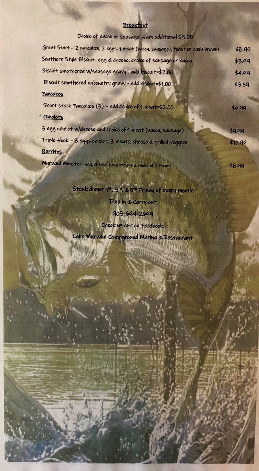 Lake Murvaul Marina & Restaurant | restaurant | 683 FM 1234, Carthage, TX 75633, USA | 9036942699 OR +1 903-694-2699