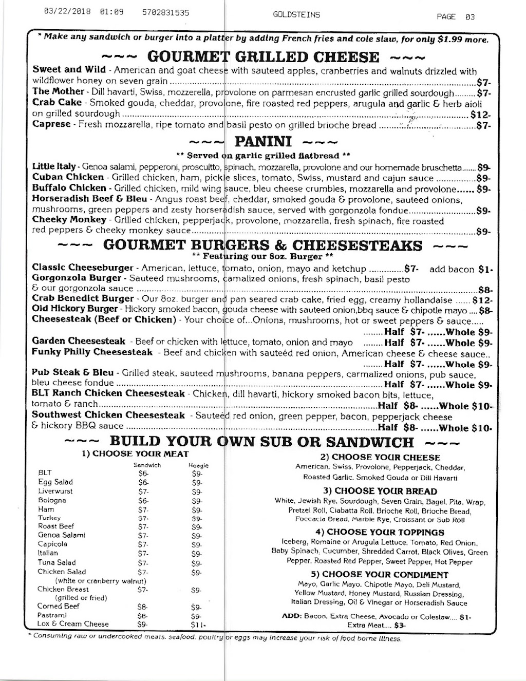 Goldsteins Delicatessen | restaurant | 200 Pierce St, Kingston, PA 18704, USA | 5702830653 OR +1 570-283-0653