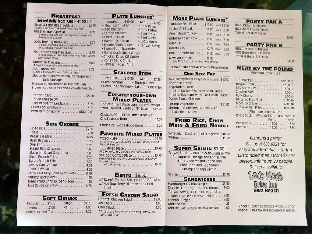 Loco Moco Drive Inn | restaurant | 91-919 Fort Weaver Rd, Ewa Beach, HI 96706, USA | 8086898321 OR +1 808-689-8321