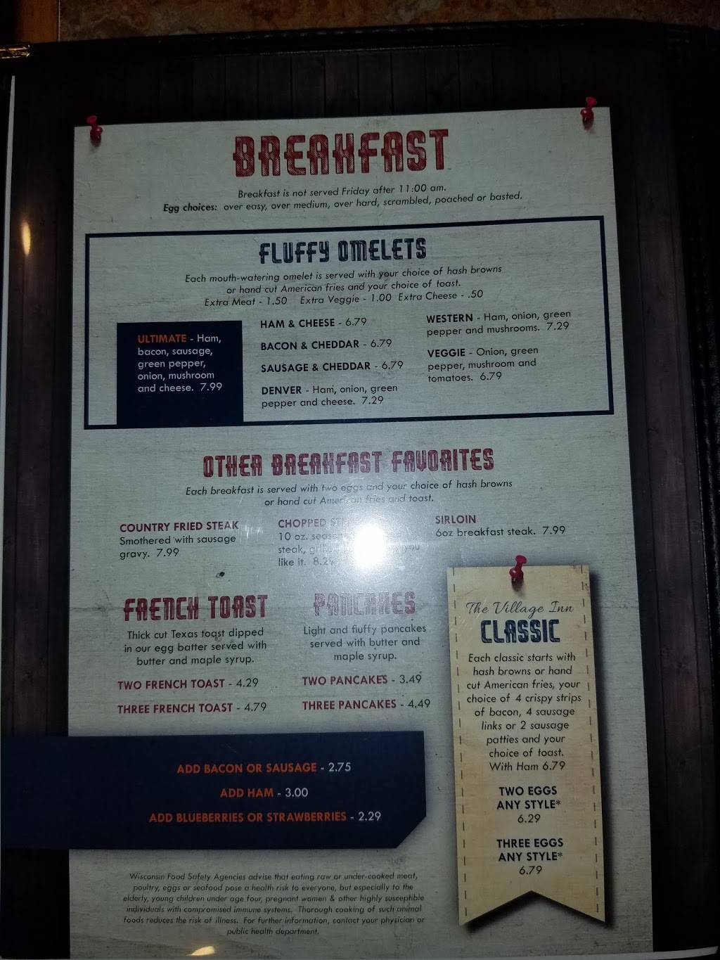 Village Inn | restaurant | 304 Main St, Marathon City, WI 54448, USA | 7154432000 OR +1 715-443-2000