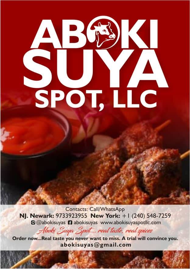 ABOKI SUYA SPOT LLC | restaurant | 271 Seymour Ave, Newark, NJ 07112, USA | 9733923955 OR +1 973-392-3955