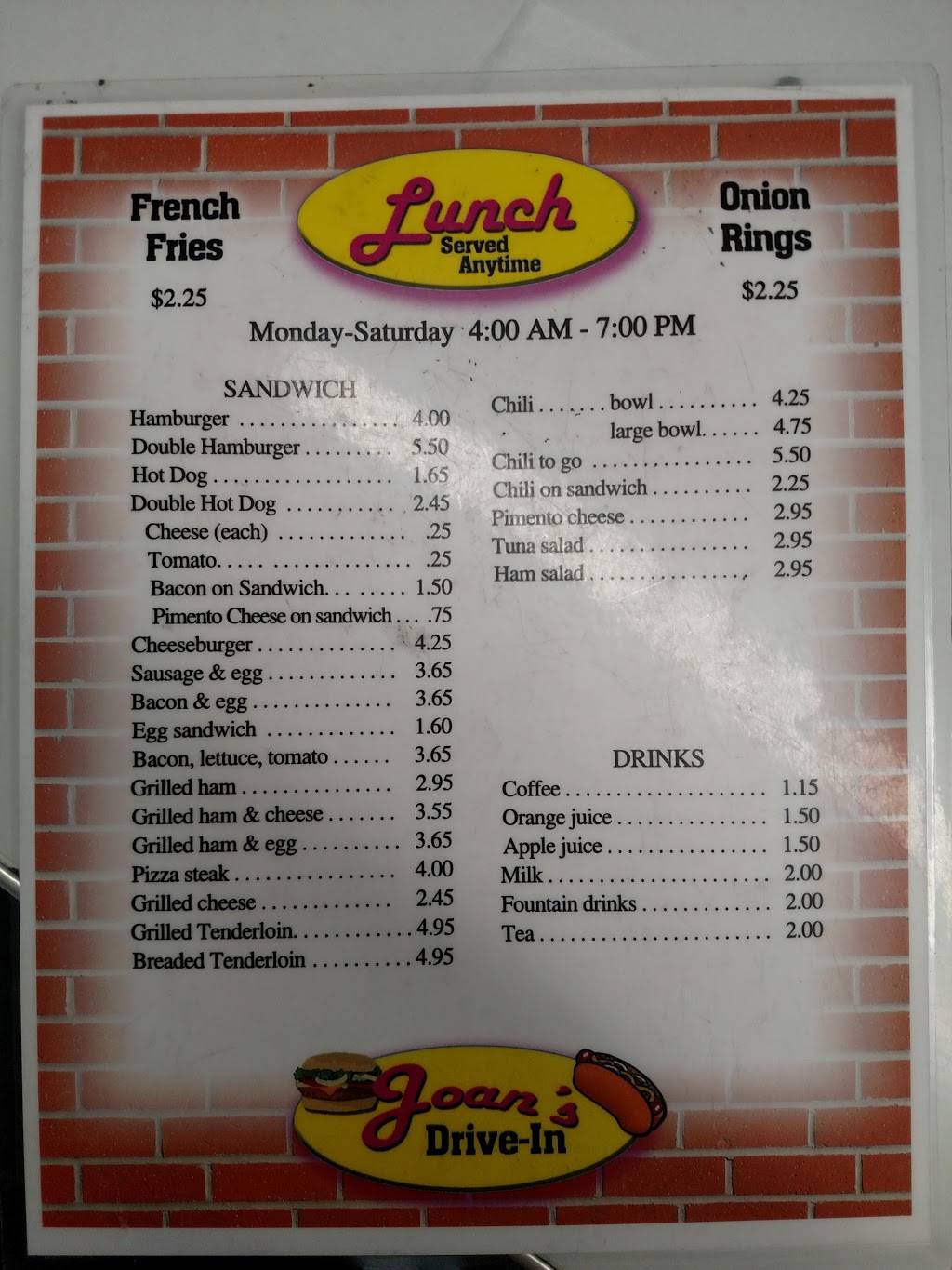 Joans Drive-In | restaurant | 164 Court St, Marshall, MO 65340, USA | 6608867771 OR +1 660-886-7771