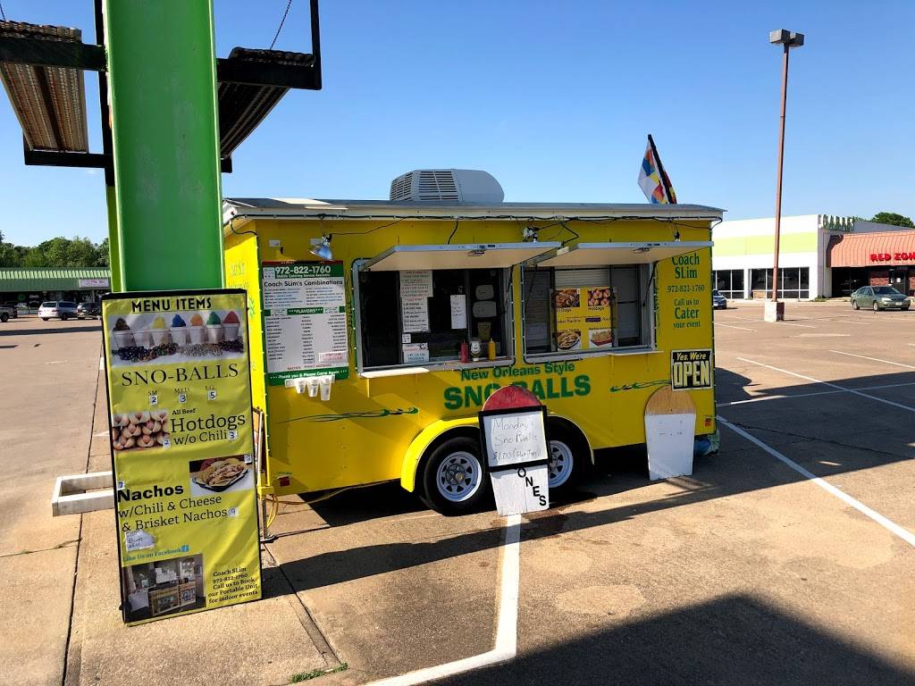 Coach SLim Snowcones | restaurant | 1307 W Buckingham Rd, Garland, TX 75040, USA | 9728221760 OR +1 972-822-1760