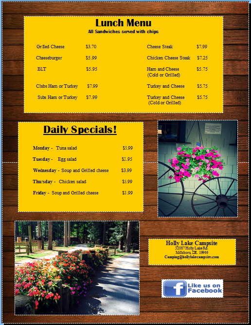 Holly Lake Campsites | restaurant | 32087 Holly Lake Rd, Millsboro, DE 19966, USA | 3029453410 OR +1 302-945-3410