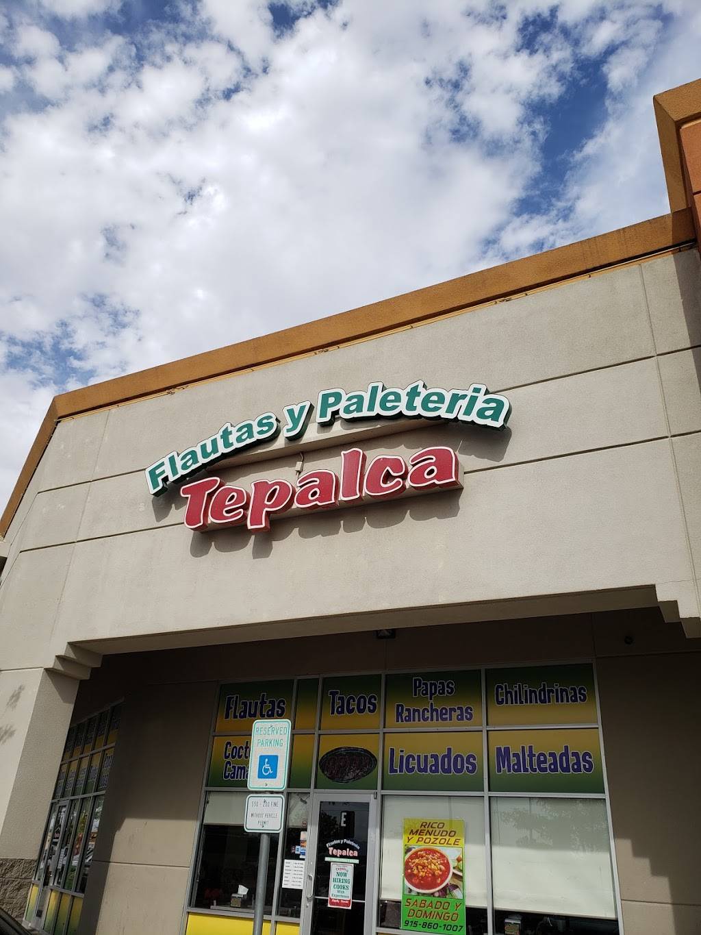 Flautas y Paleteria Tepalca | restaurant | 500 N Zaragoza Rd, El Paso, TX 79907, USA | 9158601007 OR +1 915-860-1007