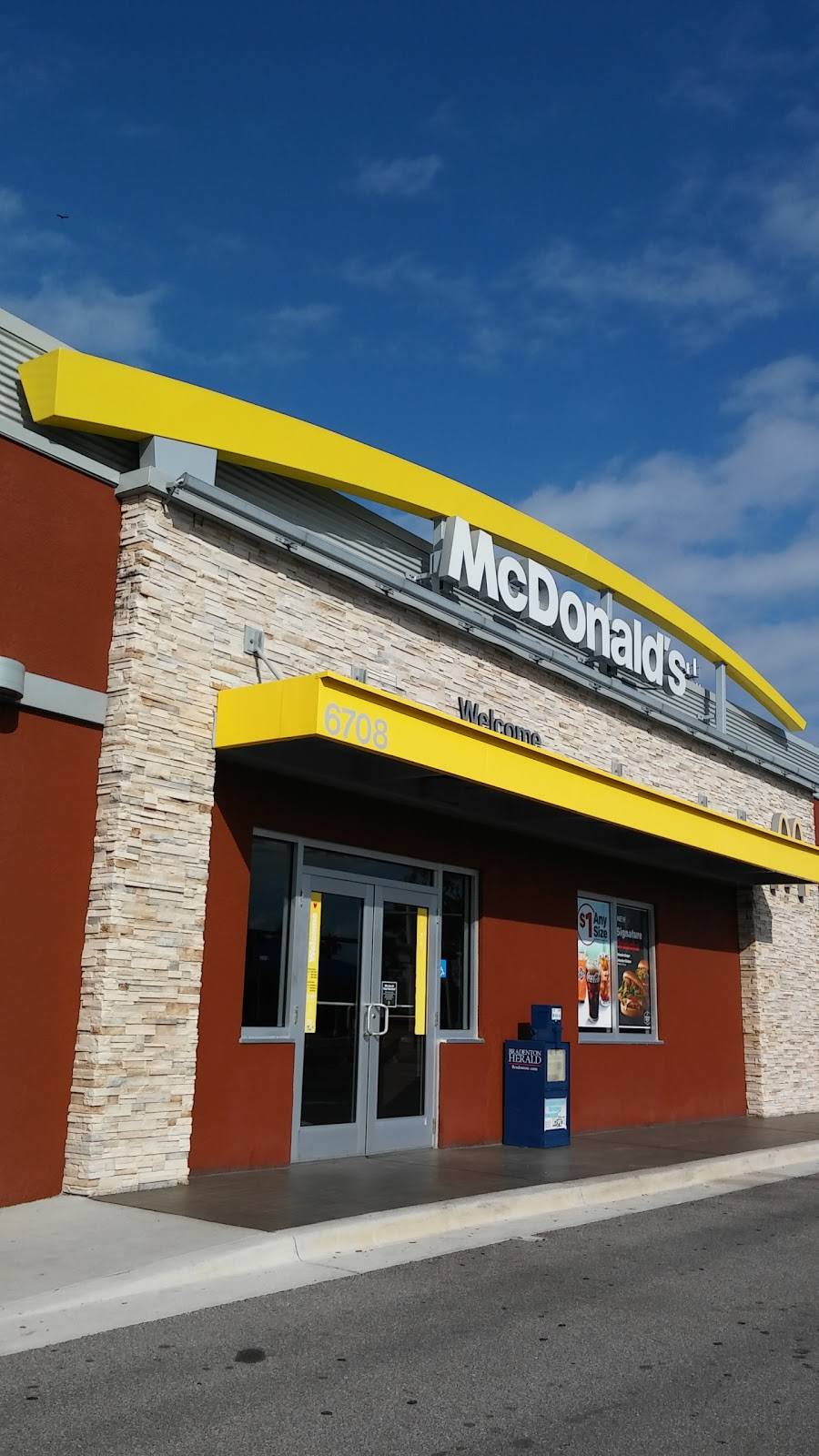 McDonalds | cafe | 6708 Manatee Ave W, Bradenton, FL 34209, USA | 9417946227 OR +1 941-794-6227