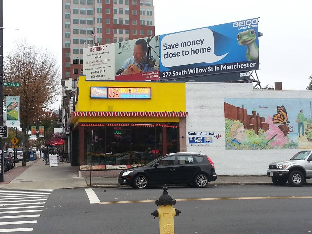 USA Chicken and Biscuit | restaurant | 990 Elm St, Manchester, NH 03104, USA | 6032322934 OR +1 603-232-2934