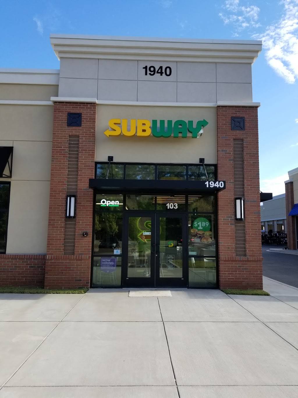 Subway | restaurant | 1940 SC-160 Suite 103, Fort Mill, SC 29708, USA | 8035481202 OR +1 803-548-1202