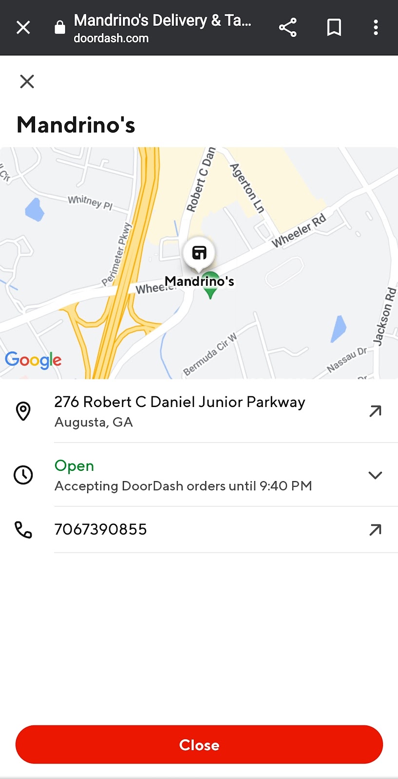 Mandrinos Italian Kitchen (Ghost Kitchen) | restaurant | 276 Robert C Daniel Jr Pkwy, Augusta, GA 30909, USA | 7067390855 OR +1 706-739-0855