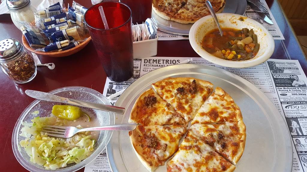 Demetrios Restaurant & Pizza | restaurant | 4410 S Tamiami Trail, Sarasota, FL 34231, USA | 9419221585 OR +1 941-922-1585
