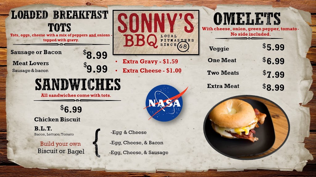 Sonnys BBQ KSC MFF Building | restaurant | Building K6-1145A Room 1002, Kennedy Space Center, FL 32899, USA | 3218673713 OR +1 321-867-3713
