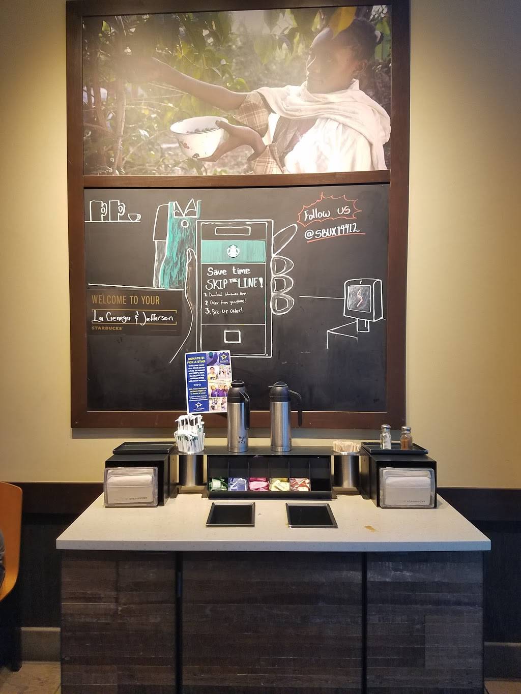 Starbucks | cafe | 3344 S La Cienega Blvd, Los Angeles, CA 90016, USA | 3239380821 OR +1 323-938-0821