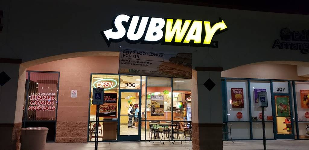 Subway | restaurant | Marketplace, 8877 N 107th Ave Suite 308, Peoria, AZ 85345, USA | 6239724045 OR +1 623-972-4045