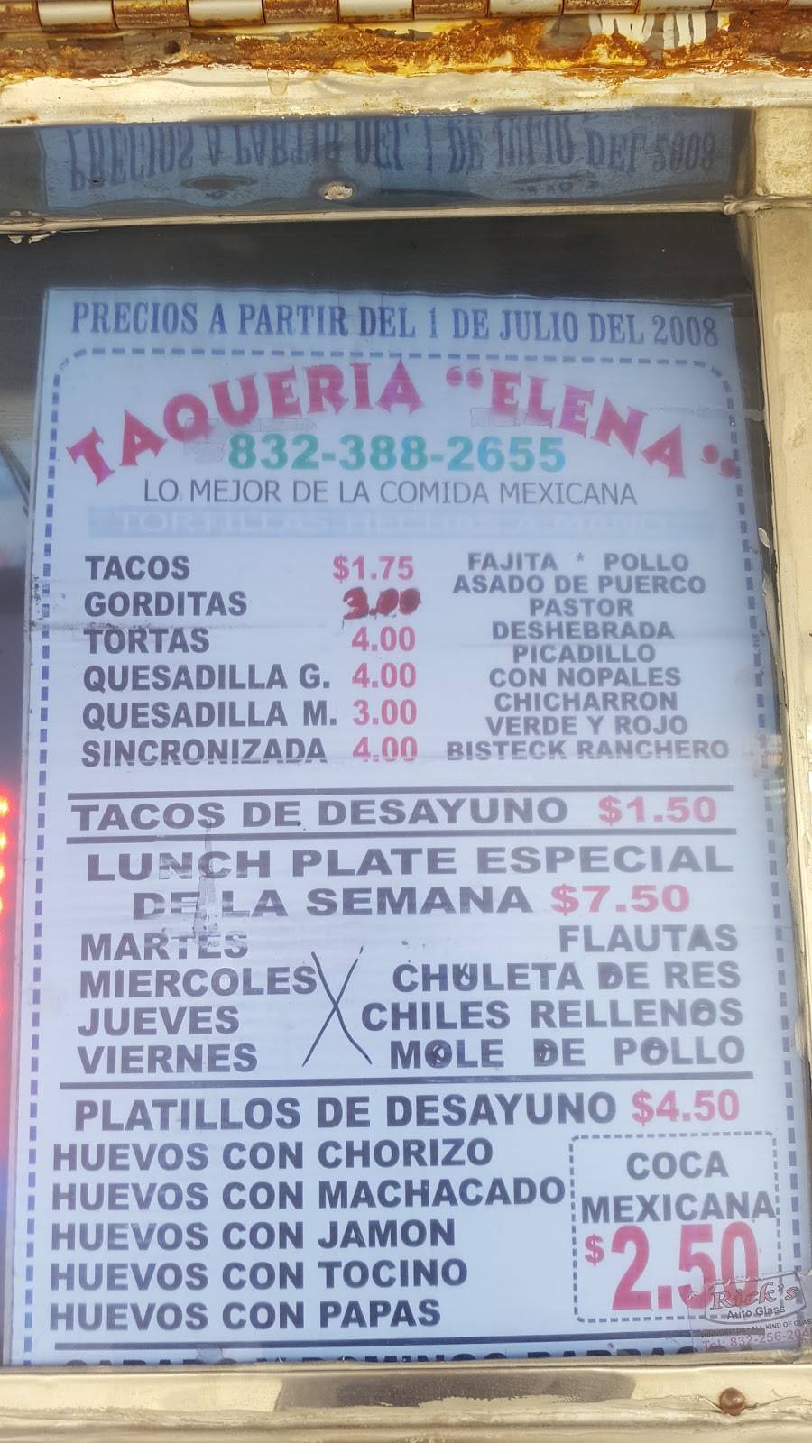 Taqueria elena | restaurant | 2312 S Wayside Dr #2264, Houston, TX 77023, USA | 8323882655 OR +1 832-388-2655