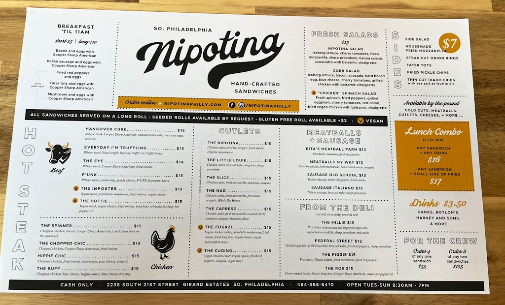 Nipotina | restaurant | 2238 S 21st St, Philadelphia, PA 19145, USA | 4843555410 OR +1 484-355-5410