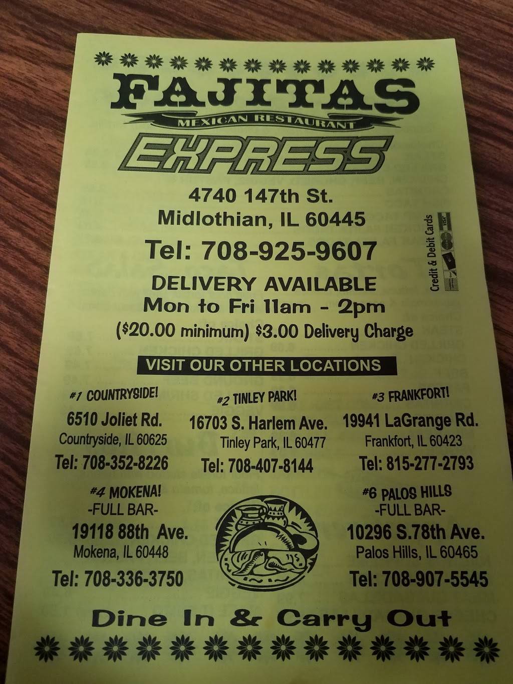 FAJITAS MEXICAN RESTAURANT OF MOKENA | restaurant | 19118 88th Ave, Mokena, IL 60448, USA | 7089955737 OR +1 708-995-5737