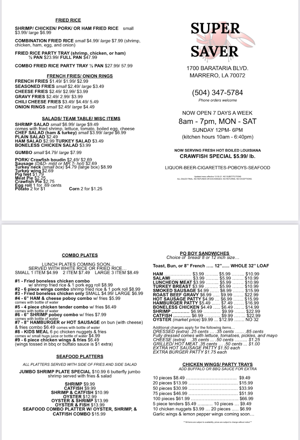 Kenner Food Mart | meal takeaway | 1700 Barataria Blvd, Marrero, LA 70072, USA | 5043475784 OR +1 504-347-5784