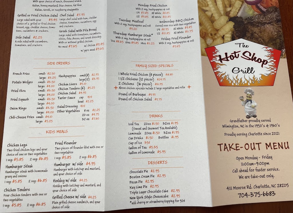 The Hot Shop Grill | restaurant | 4111 Monroe Rd, Charlotte, NC 28205, USA | 7043756683 OR +1 704-375-6683