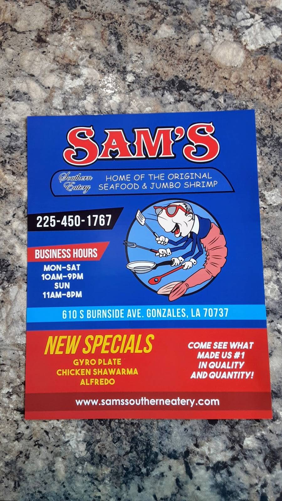 Sams Southern Eatery | restaurant | 610 S Burnside Ave, Gonzales, LA 70737, USA | 2254501767 OR +1 225-450-1767