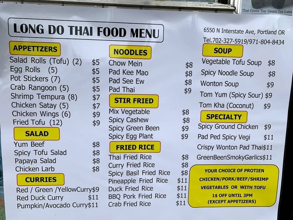 Long Do Thai Food Cart | restaurant | 6550 N Interstate Ave, Portland, OR 97217, USA | 7023275919 OR +1 702-327-5919