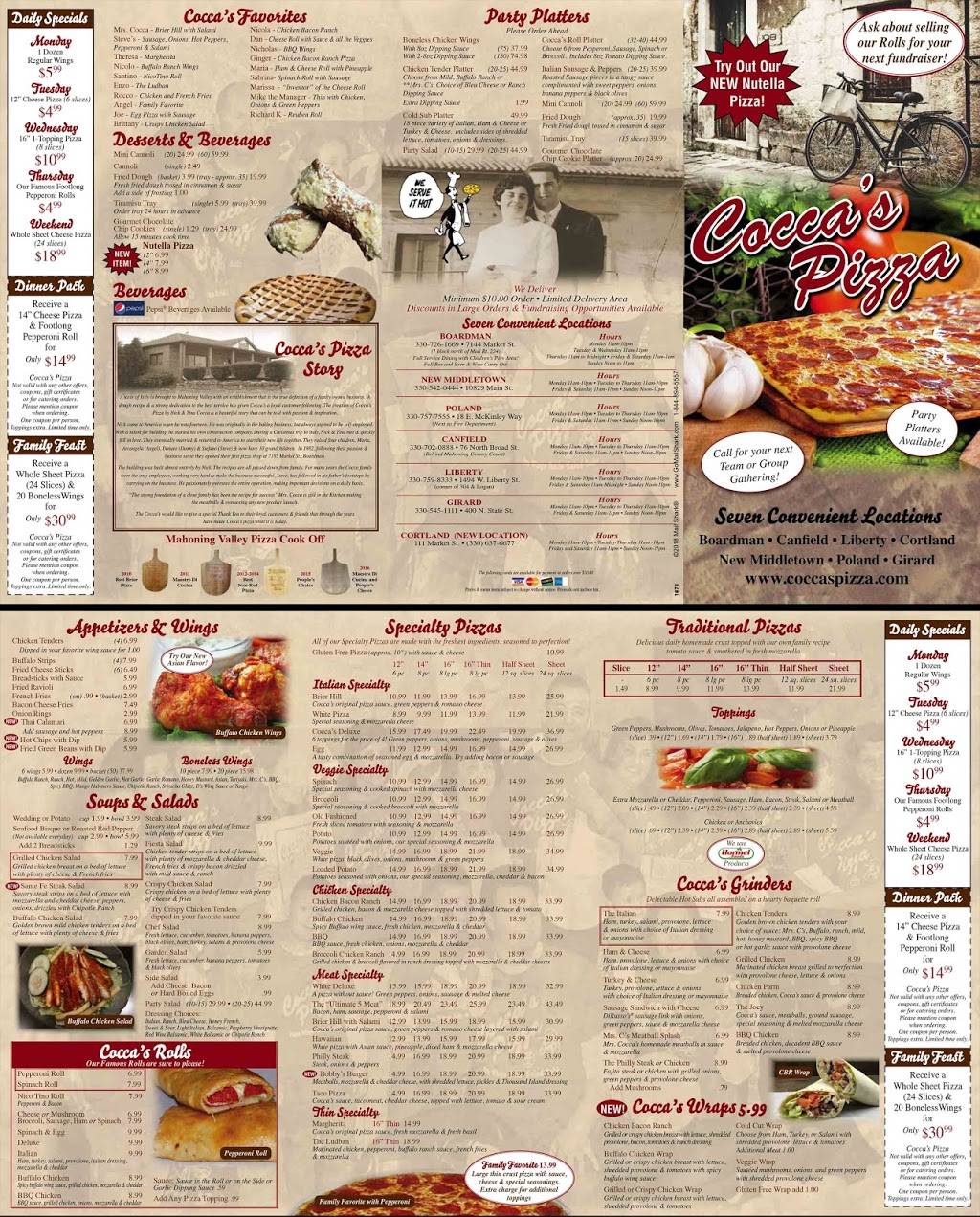 Coccas Pizza | restaurant | 111 Market St, Cortland, OH 44410, USA | 3306376677 OR +1 330-637-6677