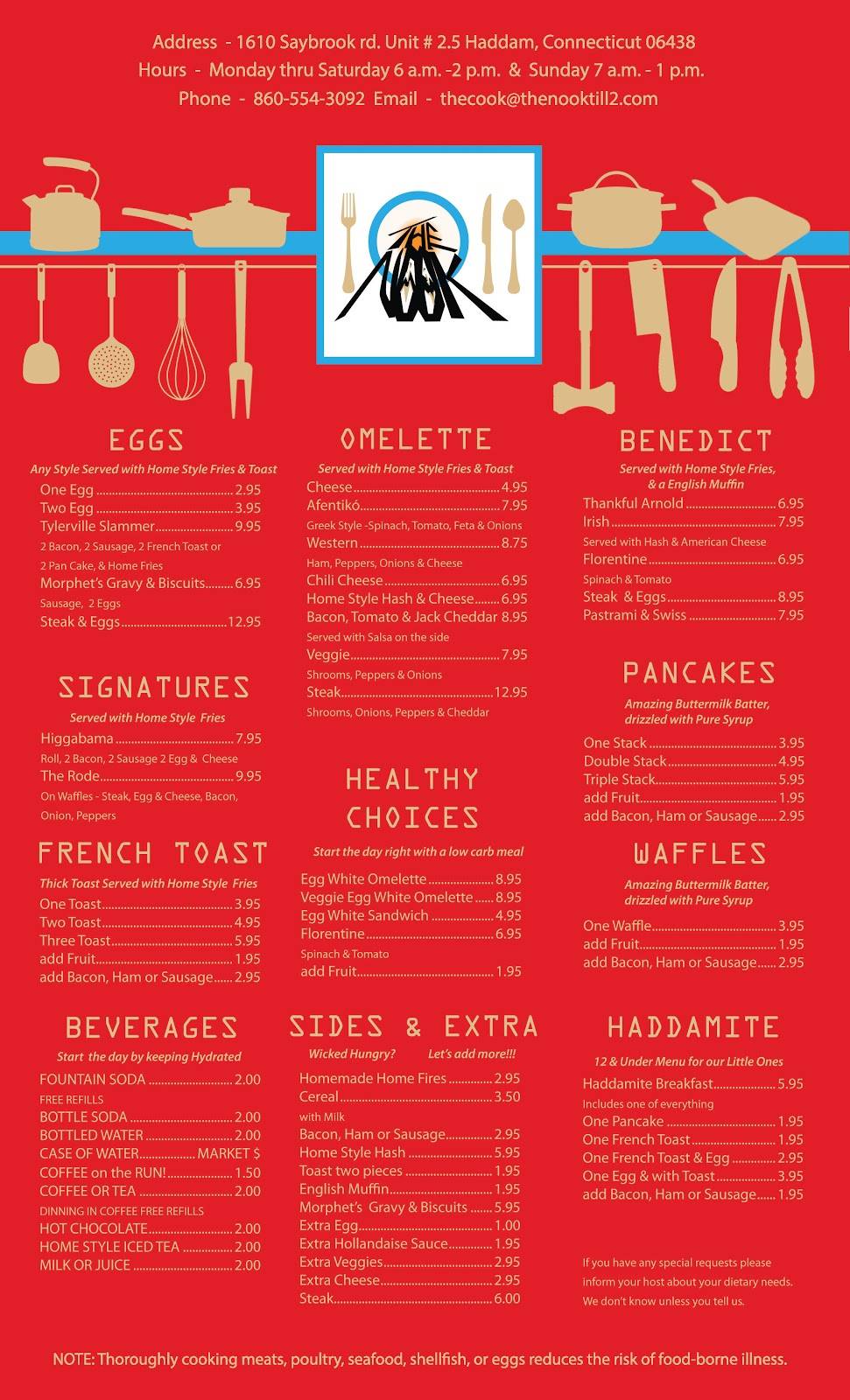 The Nook | restaurant | 1610 Saybrook Road, Unit #2.5, Haddam, CT 06438, USA | 8605543092 OR +1 860-554-3092