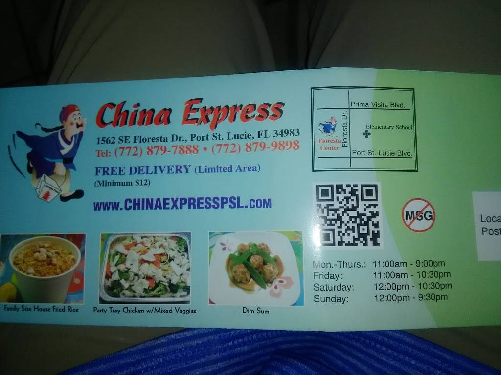 CHINA EXPRESS | restaurant | 1562 SE Floresta Dr, Port St. Lucie, FL 34983, USA | 7728799898 OR +1 772-879-9898
