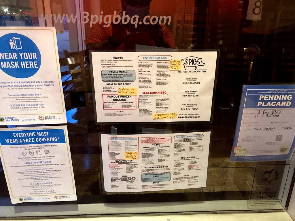 3 Pigs BBQ | restaurant | 11 S B St, San Mateo, CA 94401, USA | 6503896389 OR +1 650-389-6389