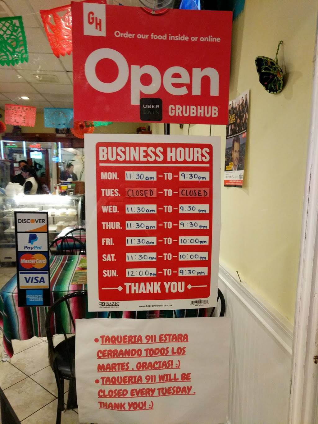 Taqueria 911 | restaurant | 911 Main St, Paterson, NJ 07503, USA | 9739254339 OR +1 973-925-4339