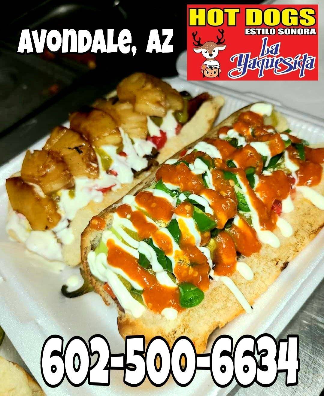 Hot Dogs La Yaquesita | restaurant | 11498 W Buckeye Rd, Avondale, AZ 85323, USA | 6025006634 OR +1 602-500-6634