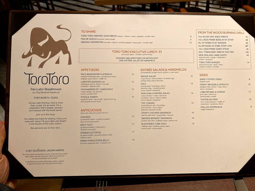 Toro Toro Fort Worth | restaurant | 200 Main St suite b, Fort Worth, TX 76102, USA | 8172102222 OR +1 817-210-2222