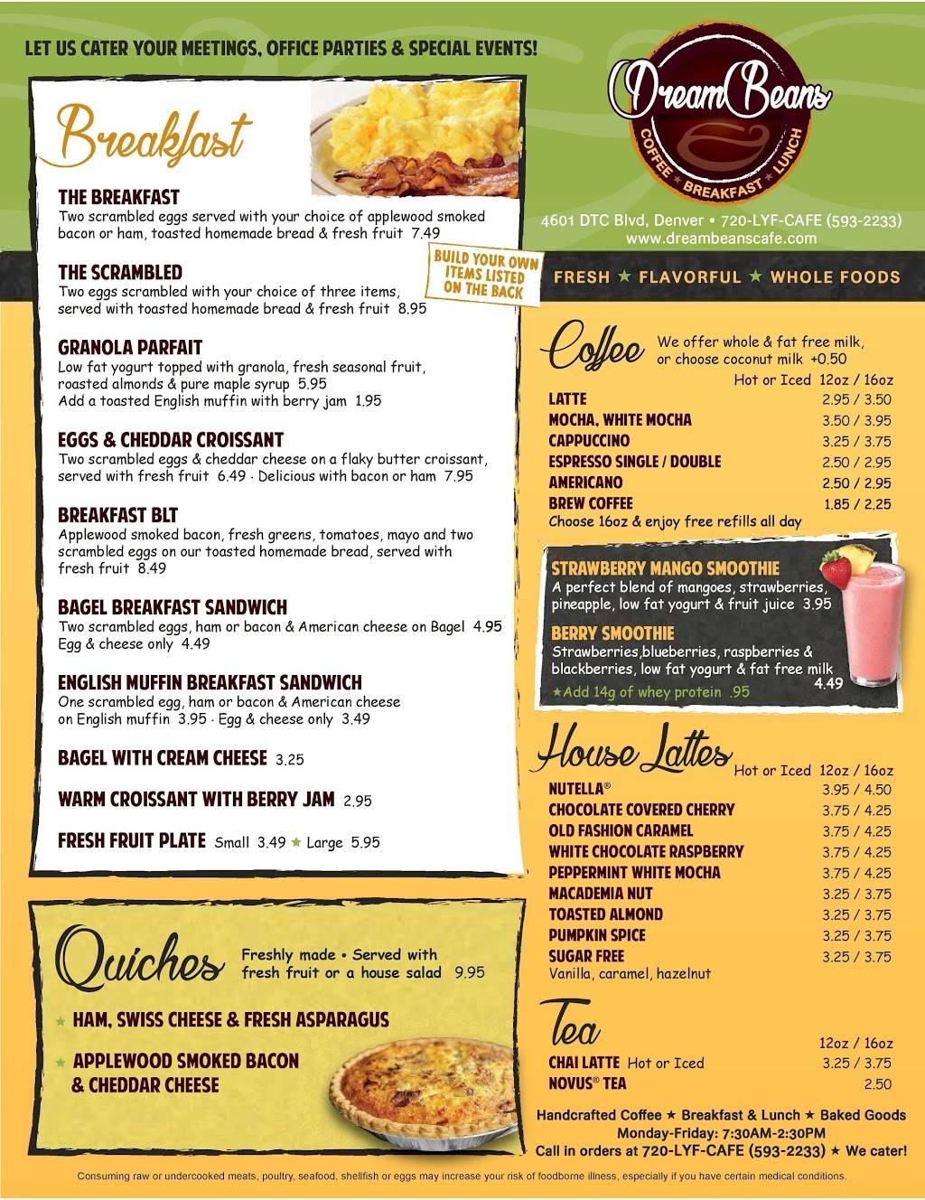 DreamBeans Cafe | restaurant | 4601 DTC Blvd #140, Denver, CO 80237, USA | 7205932233 OR +1 720-593-2233
