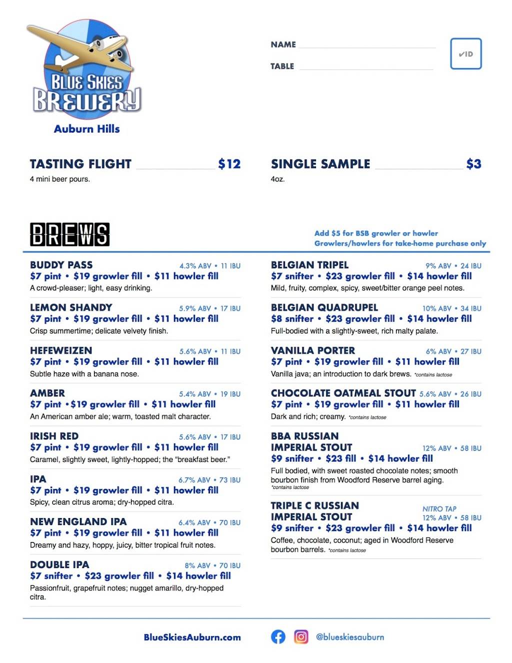 Blue Skies Brewery-Auburn Hills | restaurant | 3358 Auburn Rd, Auburn Hills, MI 48326, USA | 2485642710 OR +1 248-564-2710