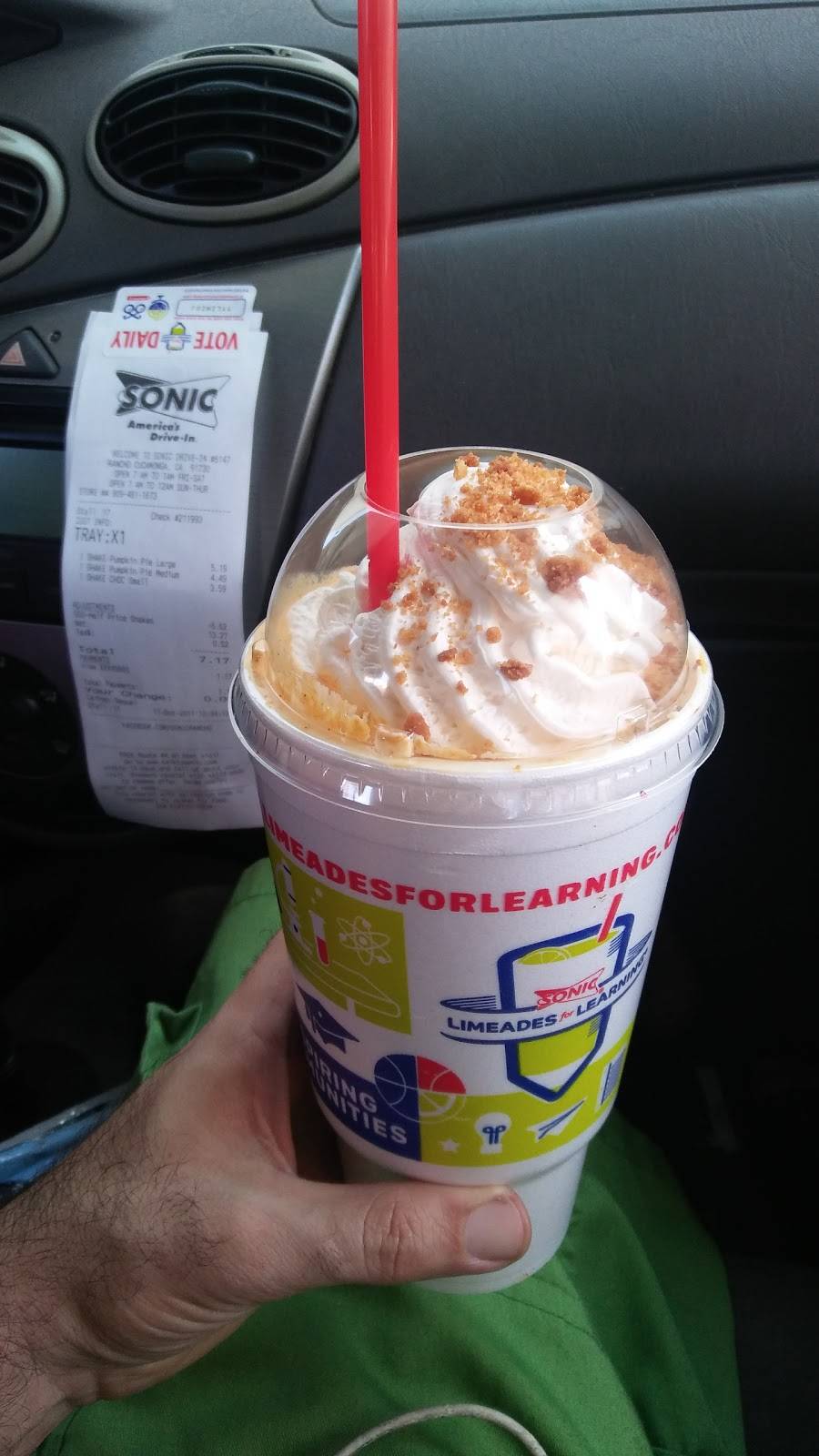 Sonic Drive-In | restaurant | 11370 Fourth St, Rancho Cucamonga, CA 91730, USA | 9094811653 OR +1 909-481-1653