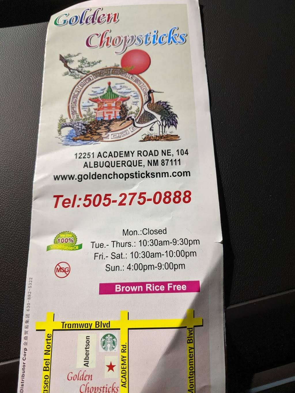 Golden Chopsticks | restaurant | 12251 Academy Rd NE, Albuquerque, NM 87111, USA | 5052750888 OR +1 505-275-0888