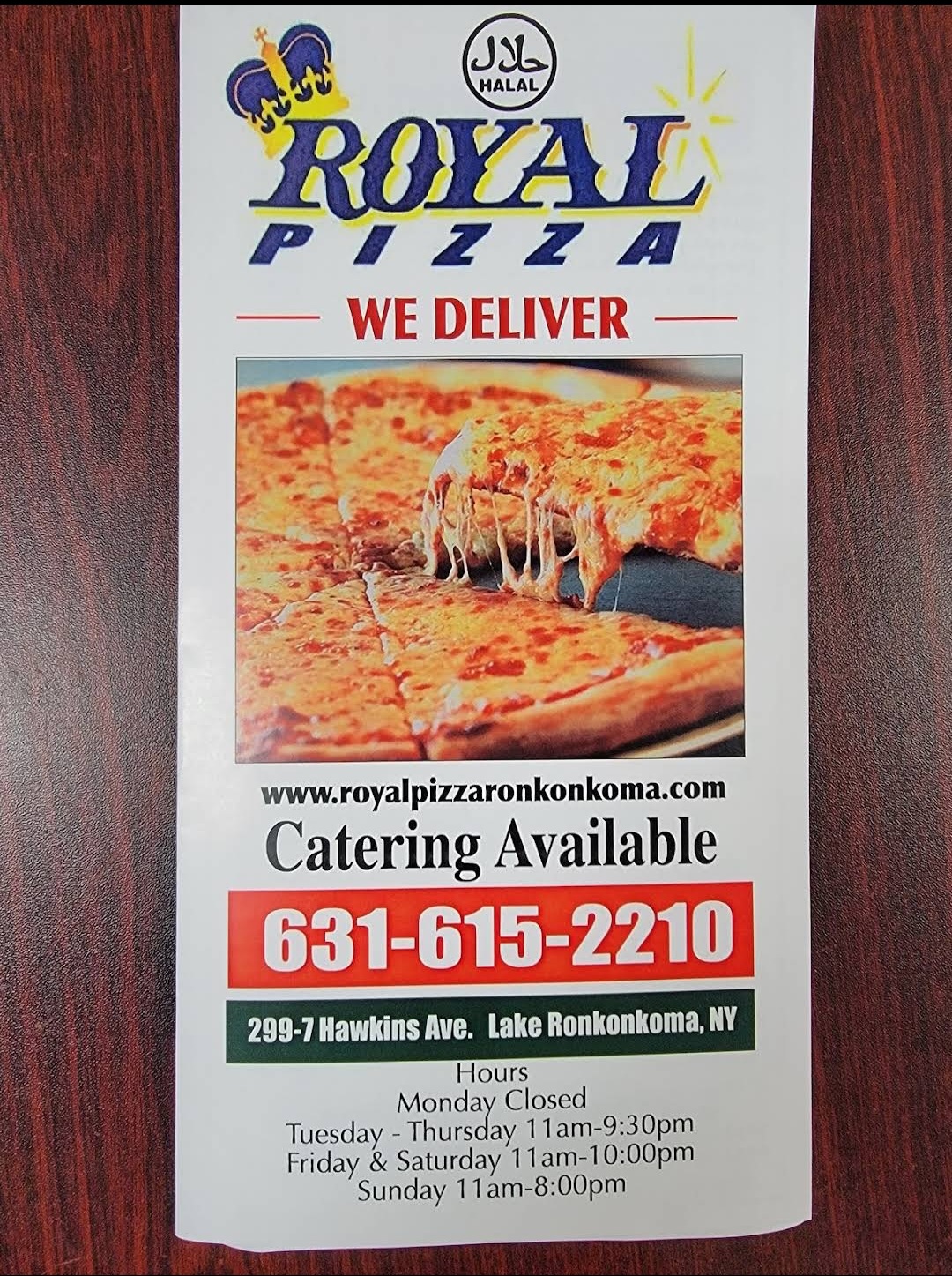 Royal Pizza | meal delivery | 299-7 Hawkins Ave, Lake Ronkonkoma, NY 11779, United States | 6316152210 OR +1 631-615-2210