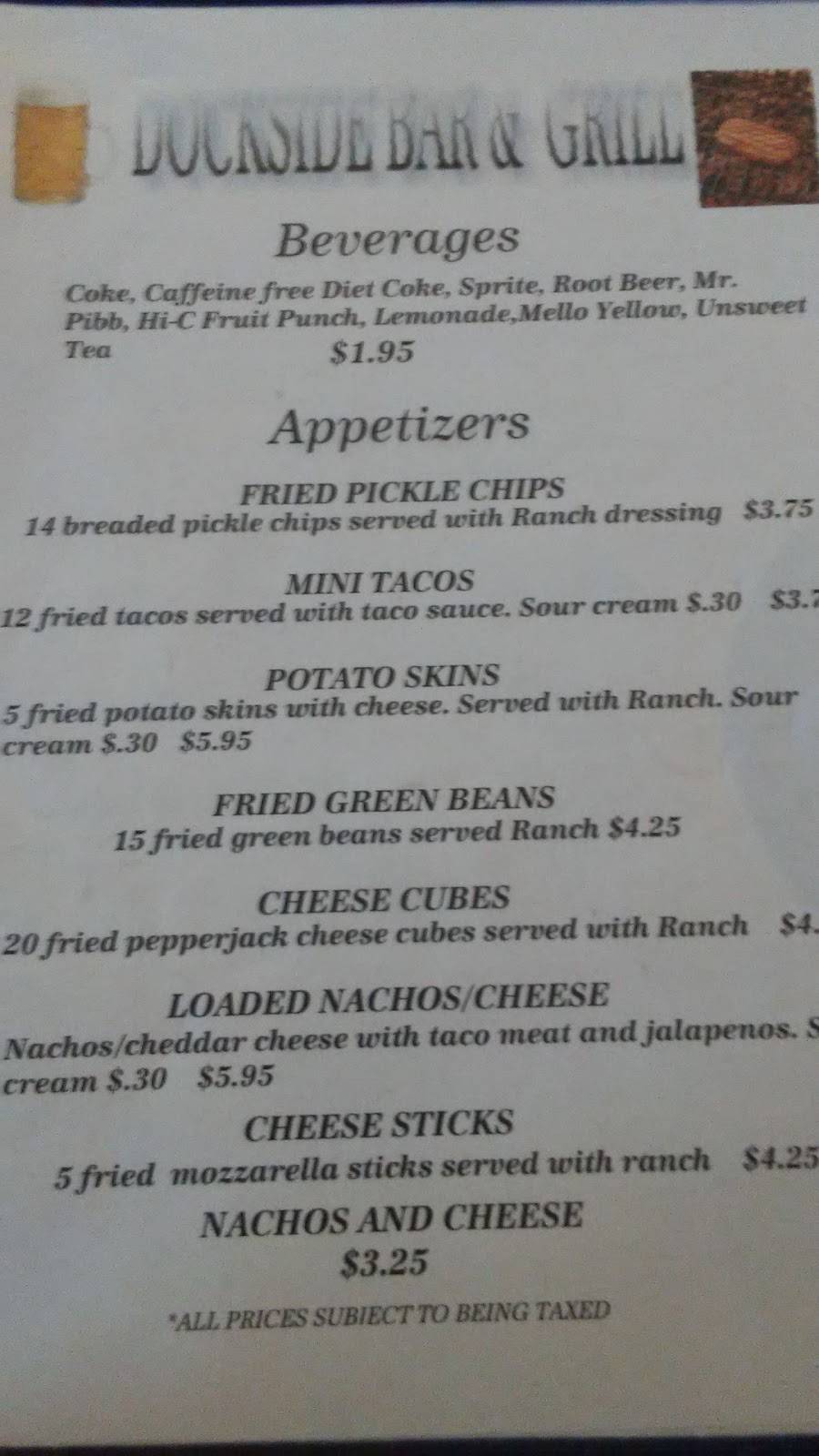 Dockside Beachfront Grill | restaurant | 13 SW Wrenn Pkwy, Greensburg, IN 47240, USA | 5132652448 OR +1 513-265-2448