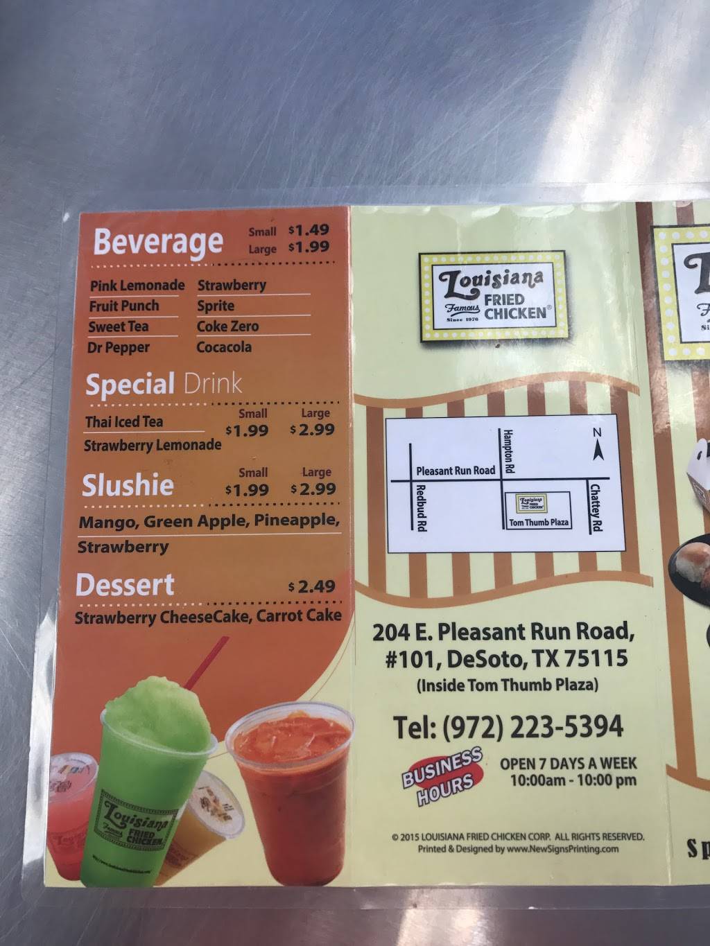 Louisiana Famous Fried Chicken | restaurant | 204 E Pleasant Run Rd #100, DeSoto, TX 75115, USA | 9722235394 OR +1 972-223-5394