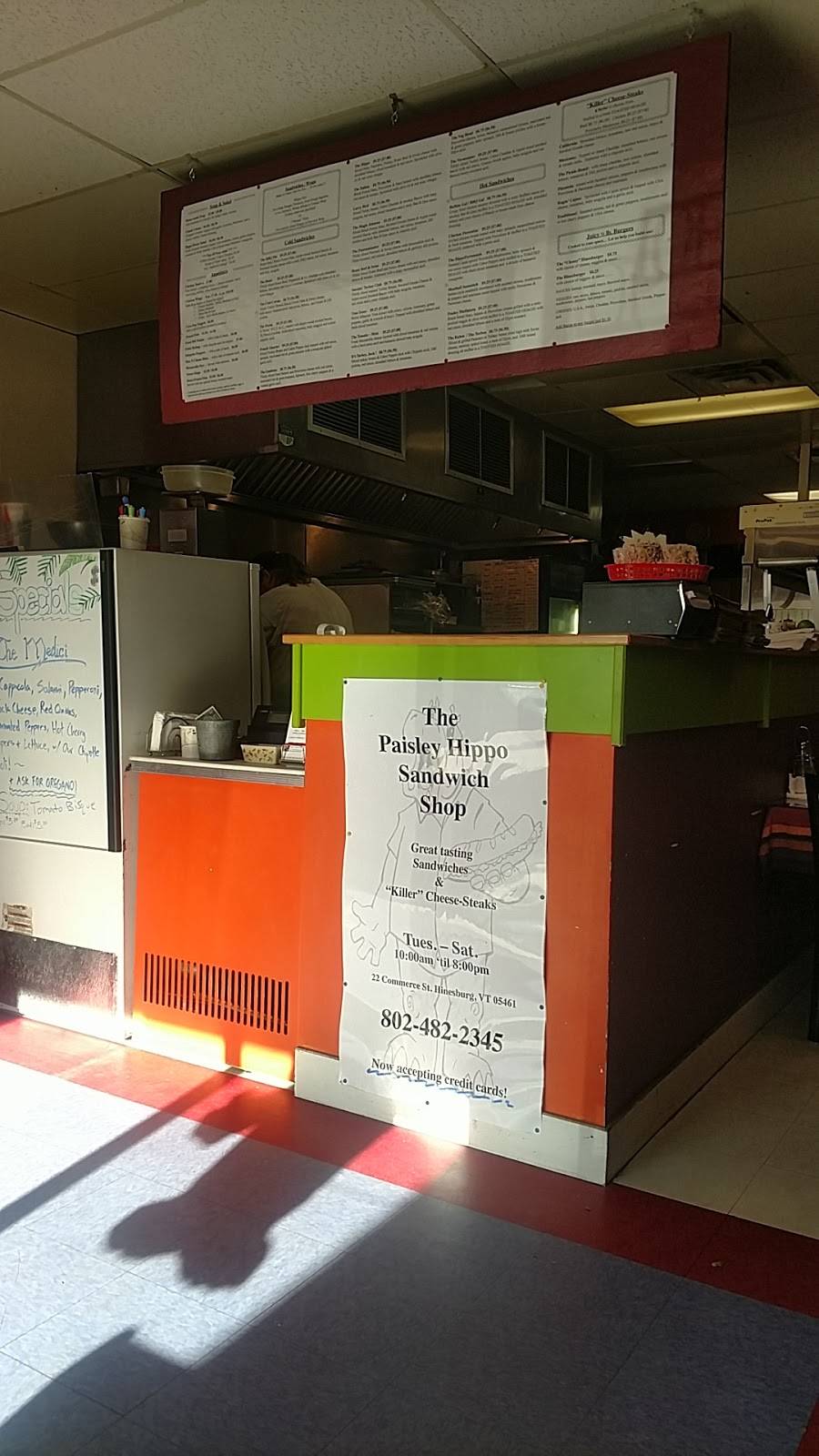 Paisley Hippo Sandwich Shop | meal takeaway | 22 Commerce St # 7, Hinesburg, VT 05461, USA | 8024822345 OR +1 802-482-2345