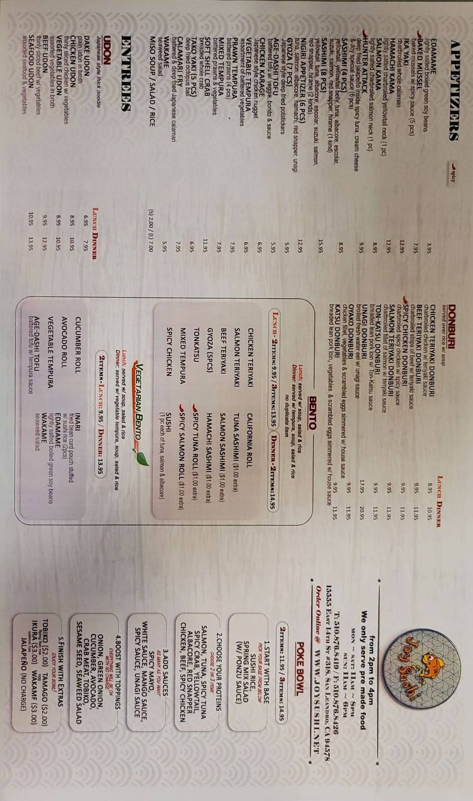 joy sushi | restaurant | 15555 E 14th St ste 318, San Leandro, CA 94578, USA | 5108768419 OR +1 510-876-8419