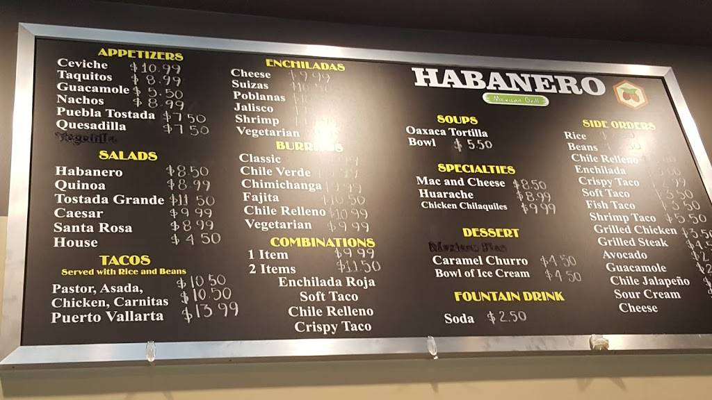 Habanero Mexican Grill | restaurant | 2024 E Avenida De Los Arboles D, Thousand Oaks, CA 91362, USA | 8052411895 OR +1 805-241-1895