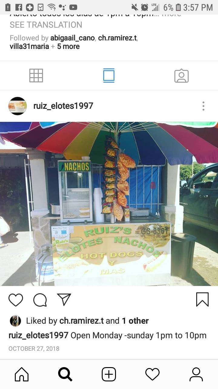 Elotes ruiz | restaurant | 6939 Scyene Rd, Dallas, TX 75227, USA | 2146076347 OR +1 214-607-6347