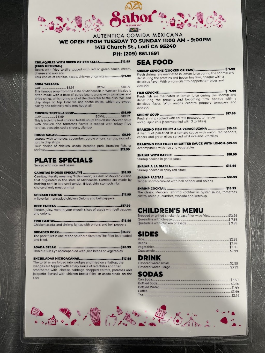 Sabor | restaurant | 1413 Church St, Lodi, CA 95240, USA | 2092637311 OR +1 209-263-7311