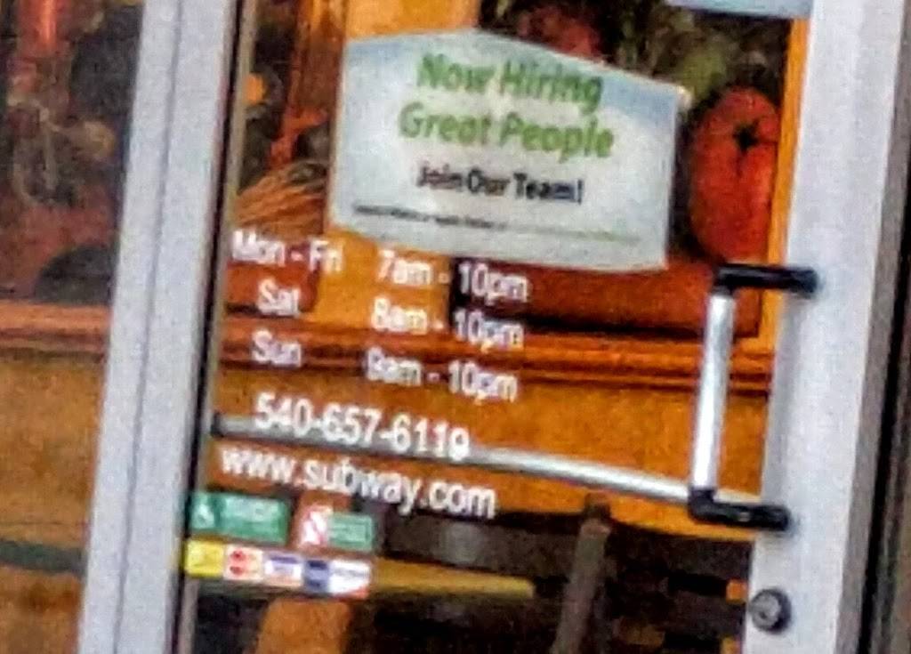 Subway | restaurant | 309 Worth Ave Ste 109 DocStone, Commons, Stafford, VA 22554, USA | 5406576119 OR +1 540-657-6119