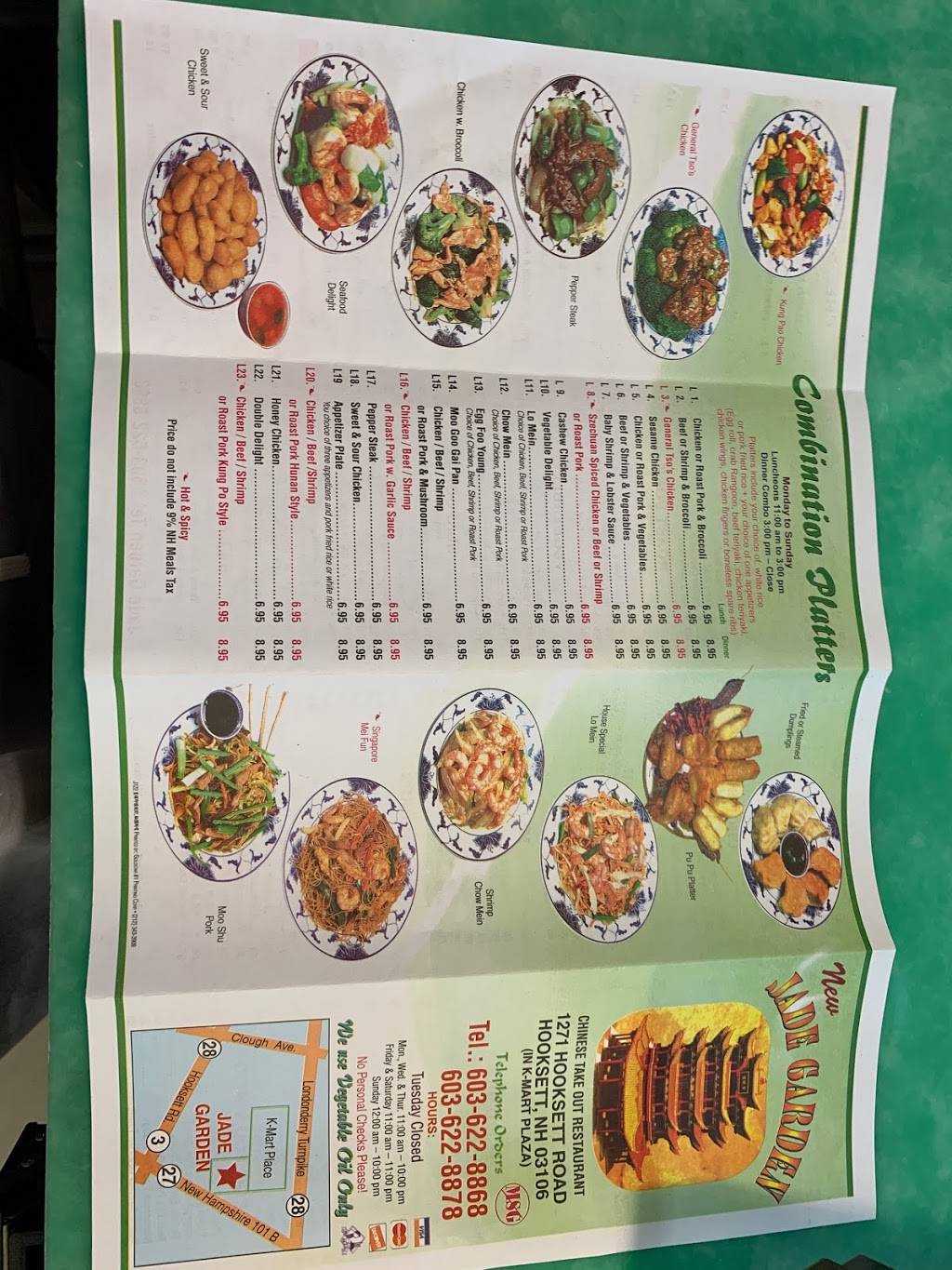 Jade Garden | restaurant | 1271 Hooksett Rd # 5B, Hooksett, NH 03106, USA | 6036228868 OR +1 603-622-8868