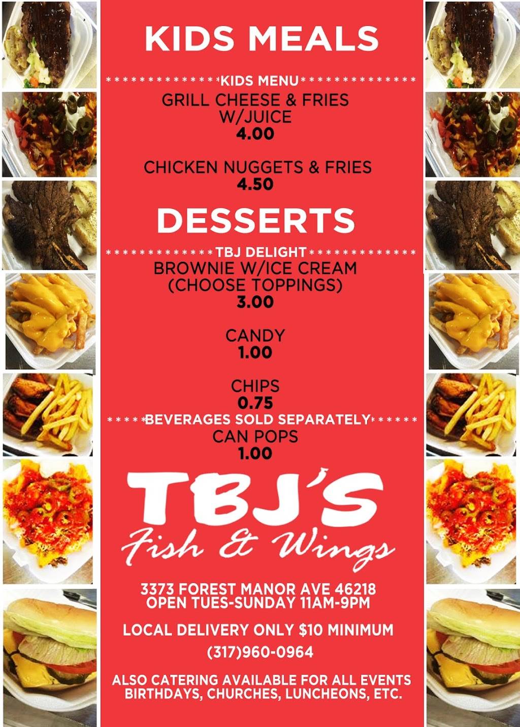 tbj`s fish and wings | restaurant | 3373 Forest Manor Ave, Indianapolis, IN 46218, USA | 3179600964 OR +1 317-960-0964