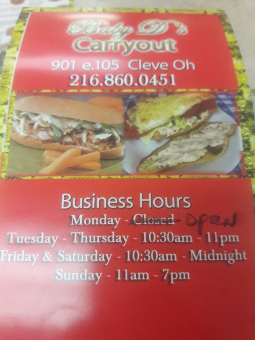 Baby Ds | restaurant | 901 E 105th St, Cleveland, OH 44108, USA | 2168600451 OR +1 216-860-0451